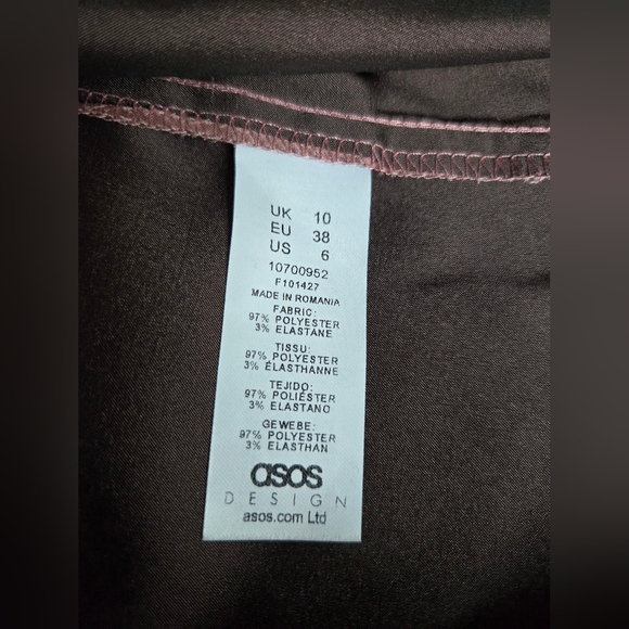 ASOS Mauve Satin Blouse with Puff Sleeves - Picture 6 of 7